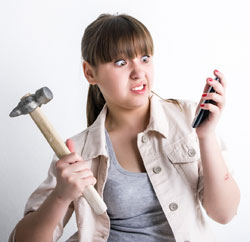 Angry customer on phone