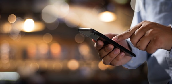 Customer using phone app