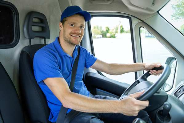 Happy truck driver