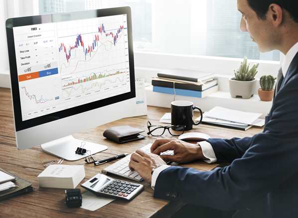 Man monitoring his stocks